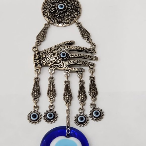Brand New Evil Eye Amulet Car Wall Hanging Blessing Protector with Fatimas Hand - Picture 2 of 11